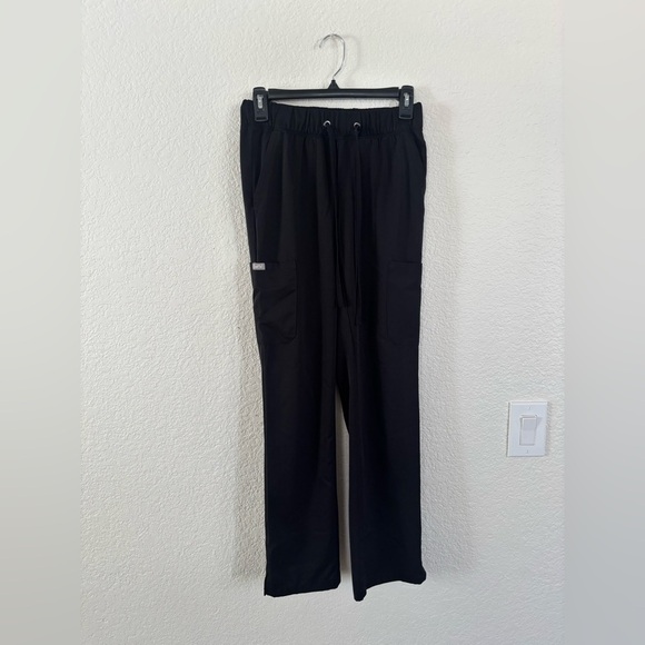 Black Scrub Pants with Elastic Waistband pockets Size XS - Picture 1 of 9